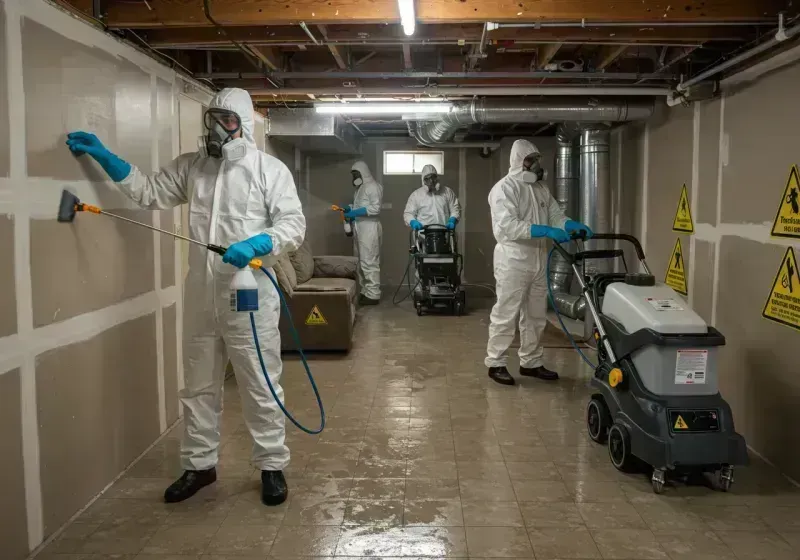 Basement Moisture Removal and Structural Drying process in Chubbuck, ID